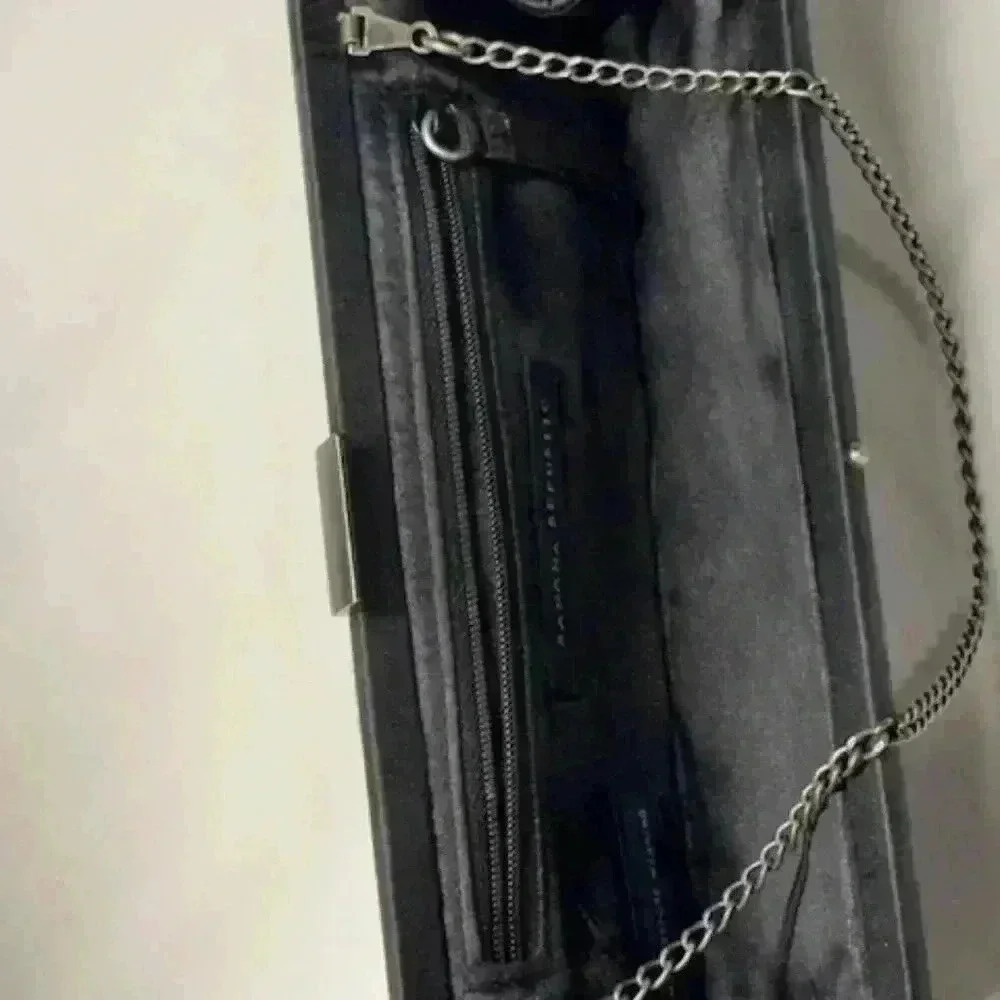 Banana Republic Black Beaded Sequins Mini Bag/Tote with Gun Metal Hardware NWT - Picture 3 of 5